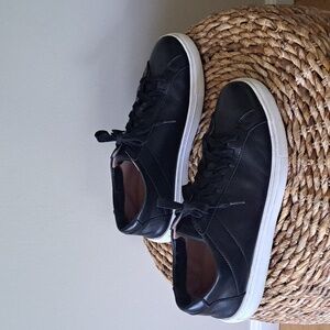 BYLT Mens Everyday Black Leather Casual/Athleisure/Fashion Sneakers S-9.5‎